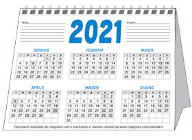 Immagine del calendario da tavolo annuale