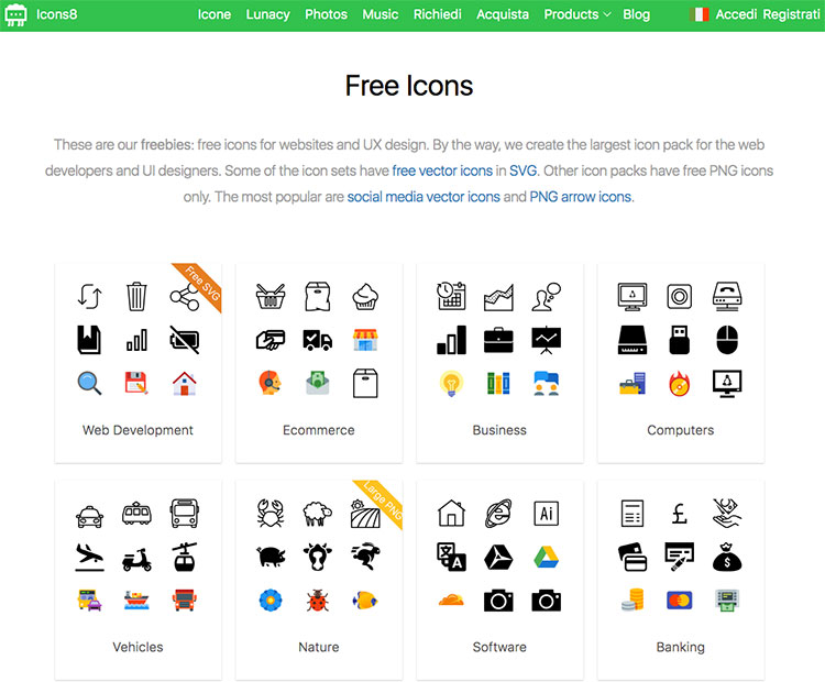 Sito Icons8