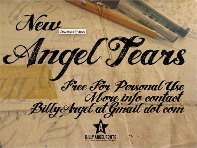 fuentes para tatuajes gratis (angel tears)