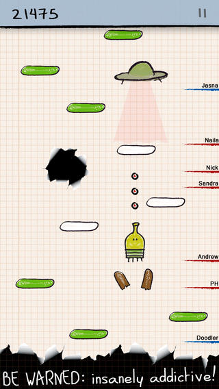 Schermata del gioco Doodle Jump per iPhone