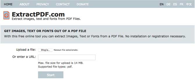 Exstract PDF trova font