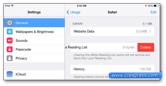 Eliminare i dati di navigazione su iPhone e iPad