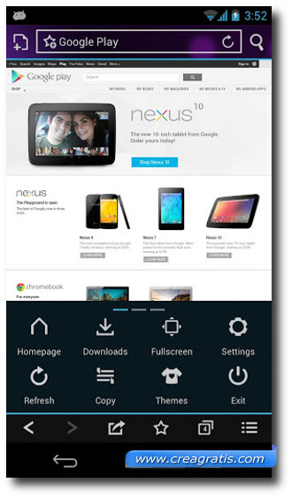 Immagine di un browser per Android