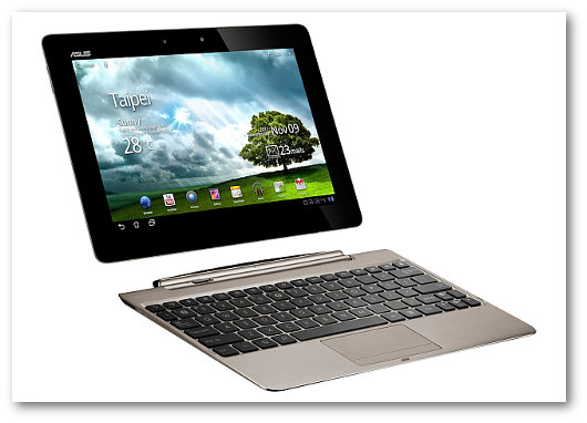 Immagine di un tablet con tastiera