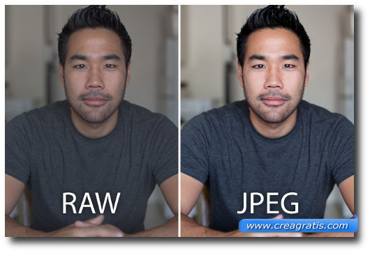 Foto di esempio che mostra la differenza tra il formato RAW e il JPEG