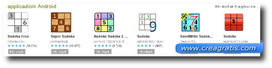 Lista di applicazioni Android per giocare a Sudoku
