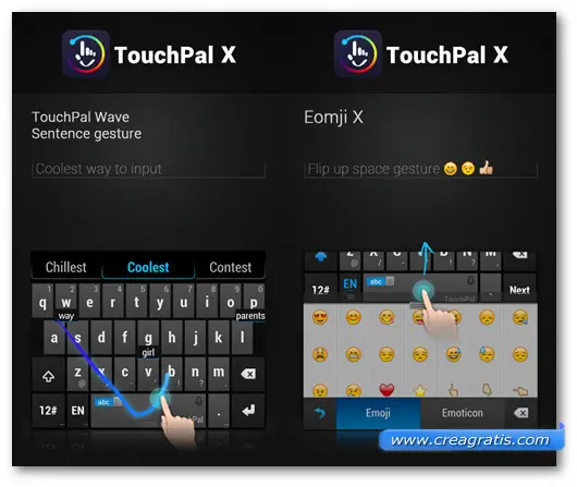 Schermate della tastiera TouchPal X Keyboard per Android