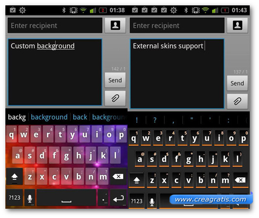 Schermate della tastiera Perfect Keyboard Pro per Android